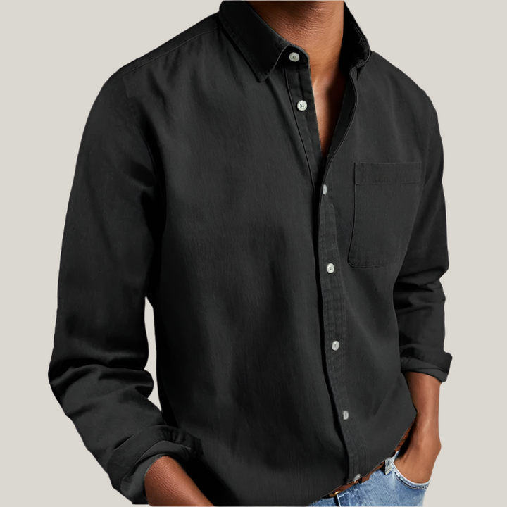Mens Long Sleeve Cotton Shirt Classic Business Casual Fit