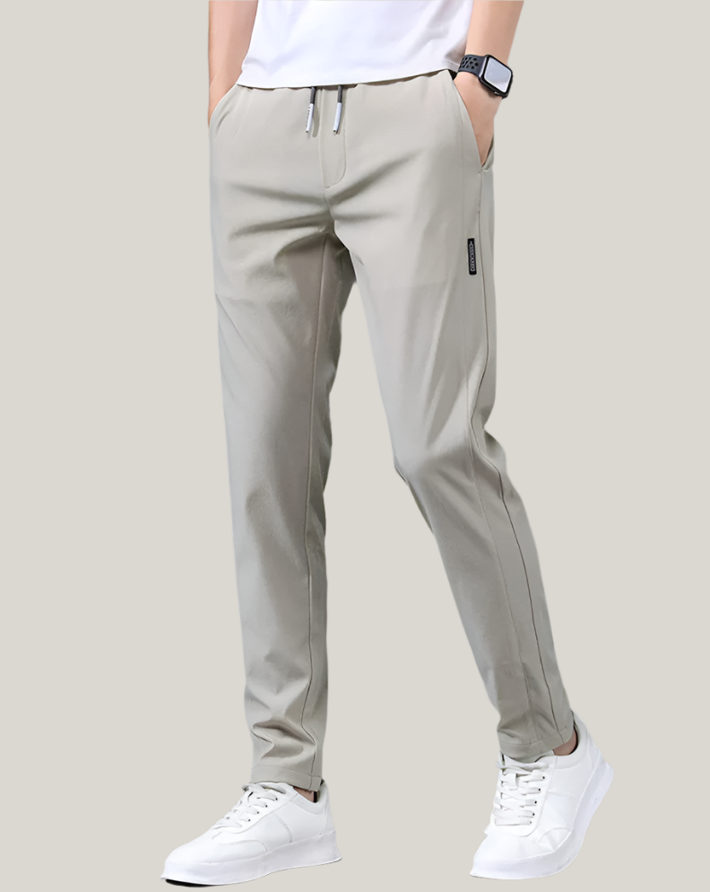 Mens Stretch Trousers with Drawstring Slim Fit - BritishMode