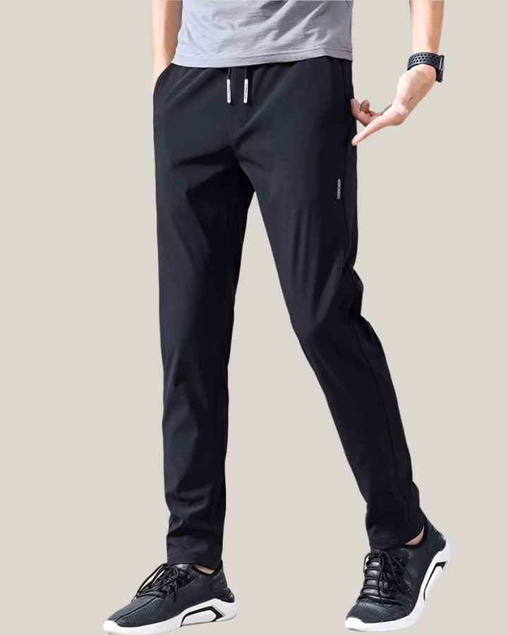 Mens Stretch Trousers with Drawstring Slim Fit