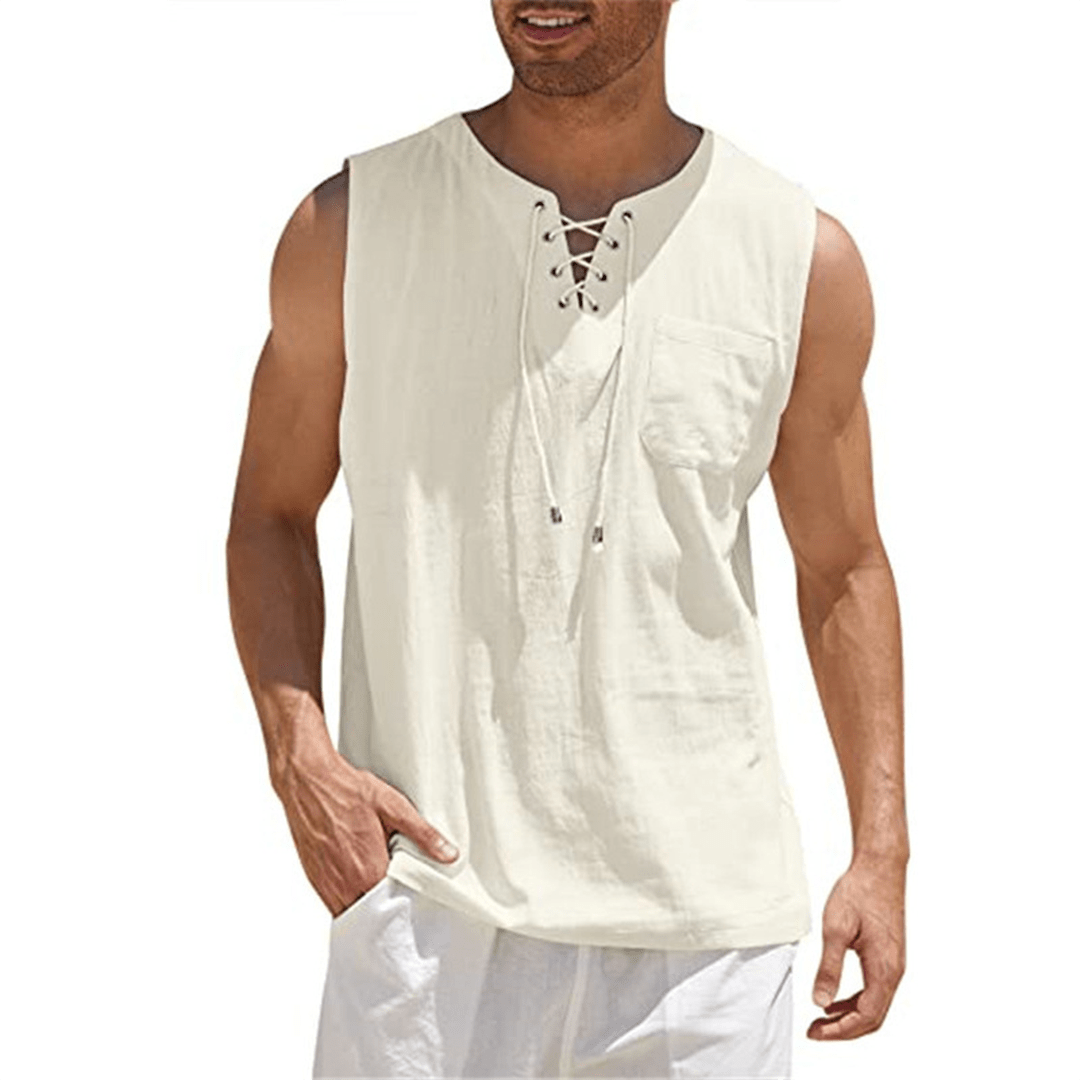 Womens Sleeveless Casual Tee Cotton Relaxed Fit - BritishMode