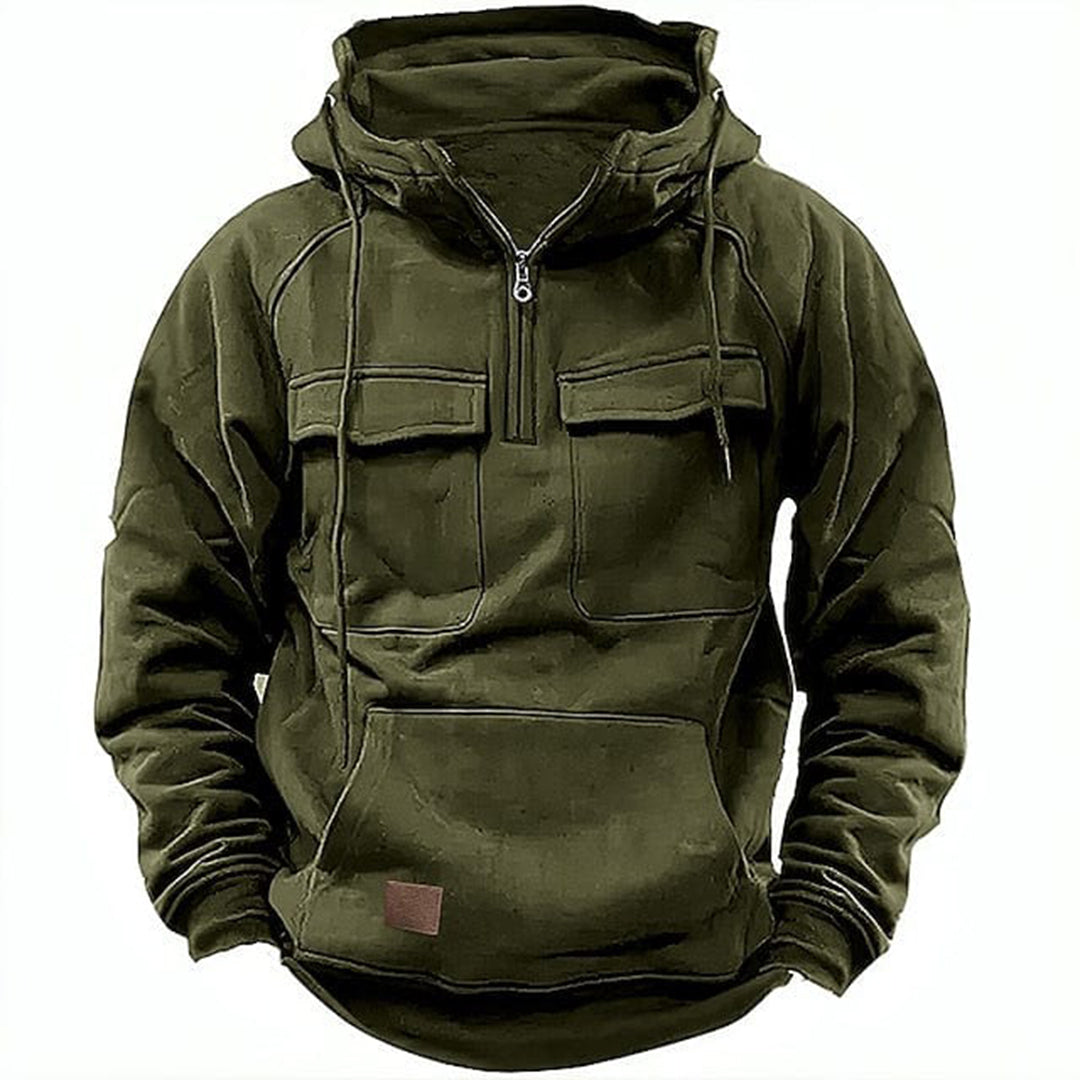 Mens Motorcycle Hoodie Cotton Blend Rugged Fit