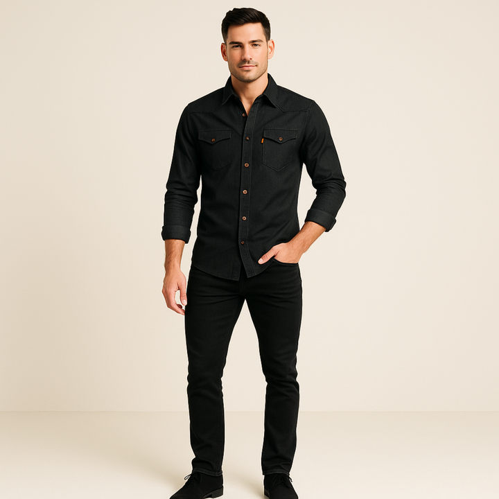 Mens Denim Casual Shirt Relaxed Fit