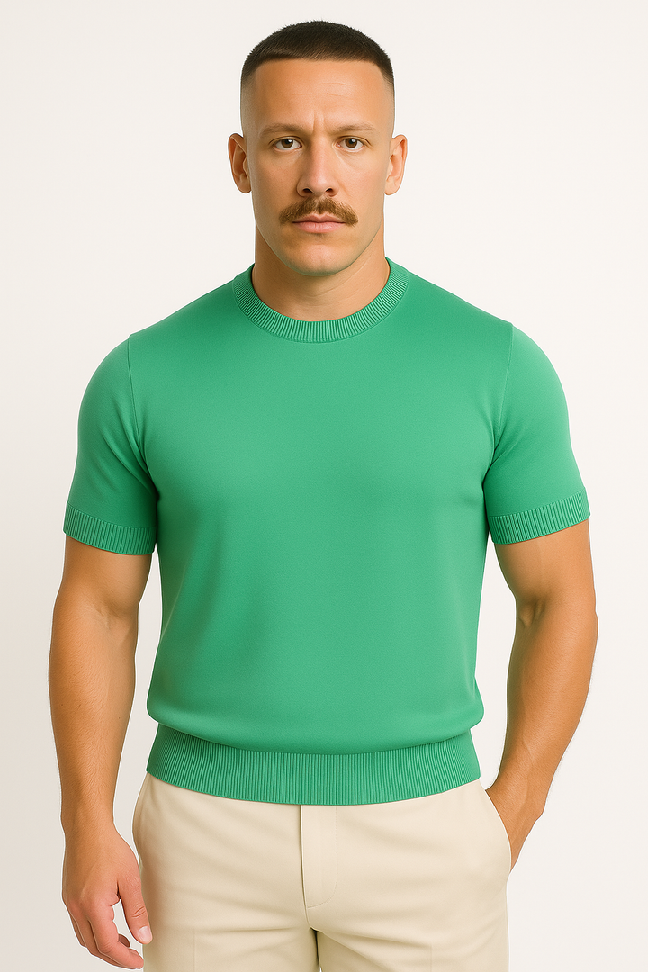 Mens Cashmere Knit Polo Shirt Classic Fit
