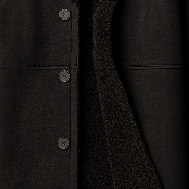Mens Shearling Coat Warm Winter Outerwear