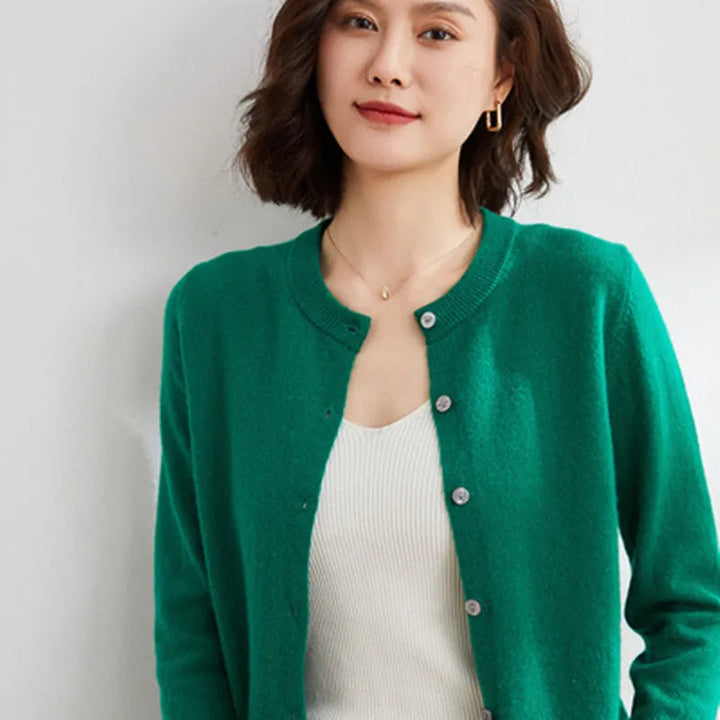 Womens Knit Cardigan Basic Classic Fit - BritishMode
