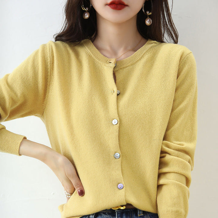 Womens Knit Cardigan Basic Classic Fit