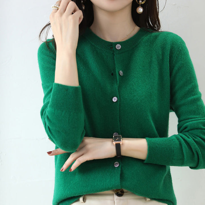 Womens Knit Cardigan Basic Classic Fit