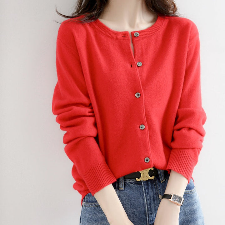 Womens Knit Cardigan Basic Classic Fit