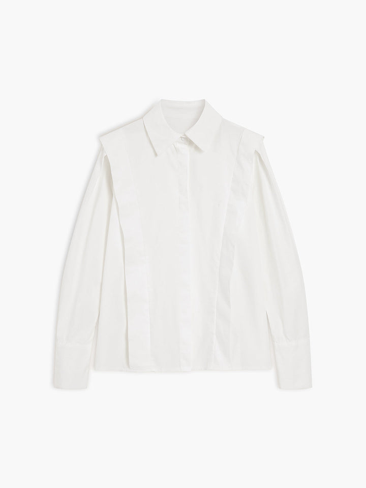 Womens Collared Blouse Polyester Straight Fit Shirt
