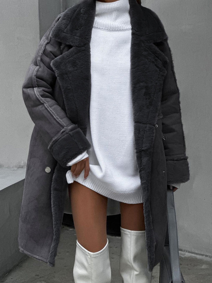 Womens Teddy Jacket Plush Cozy Plus Size