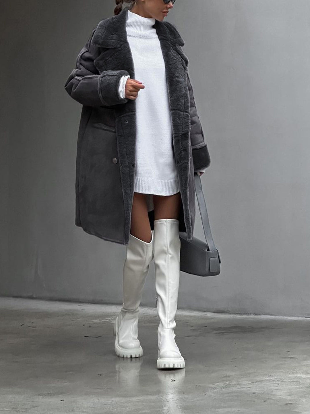 Womens Teddy Jacket Plush Cozy Plus Size
