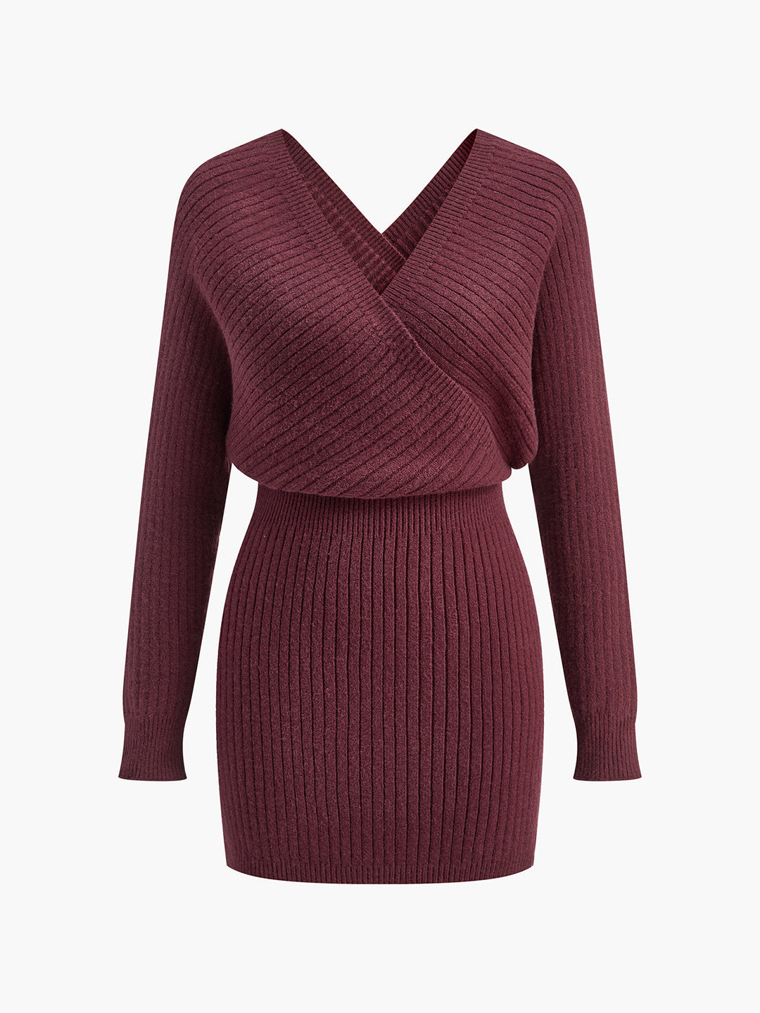Womens Sweater Dress Crisscross Strap Slim Fit with Fitted Waist