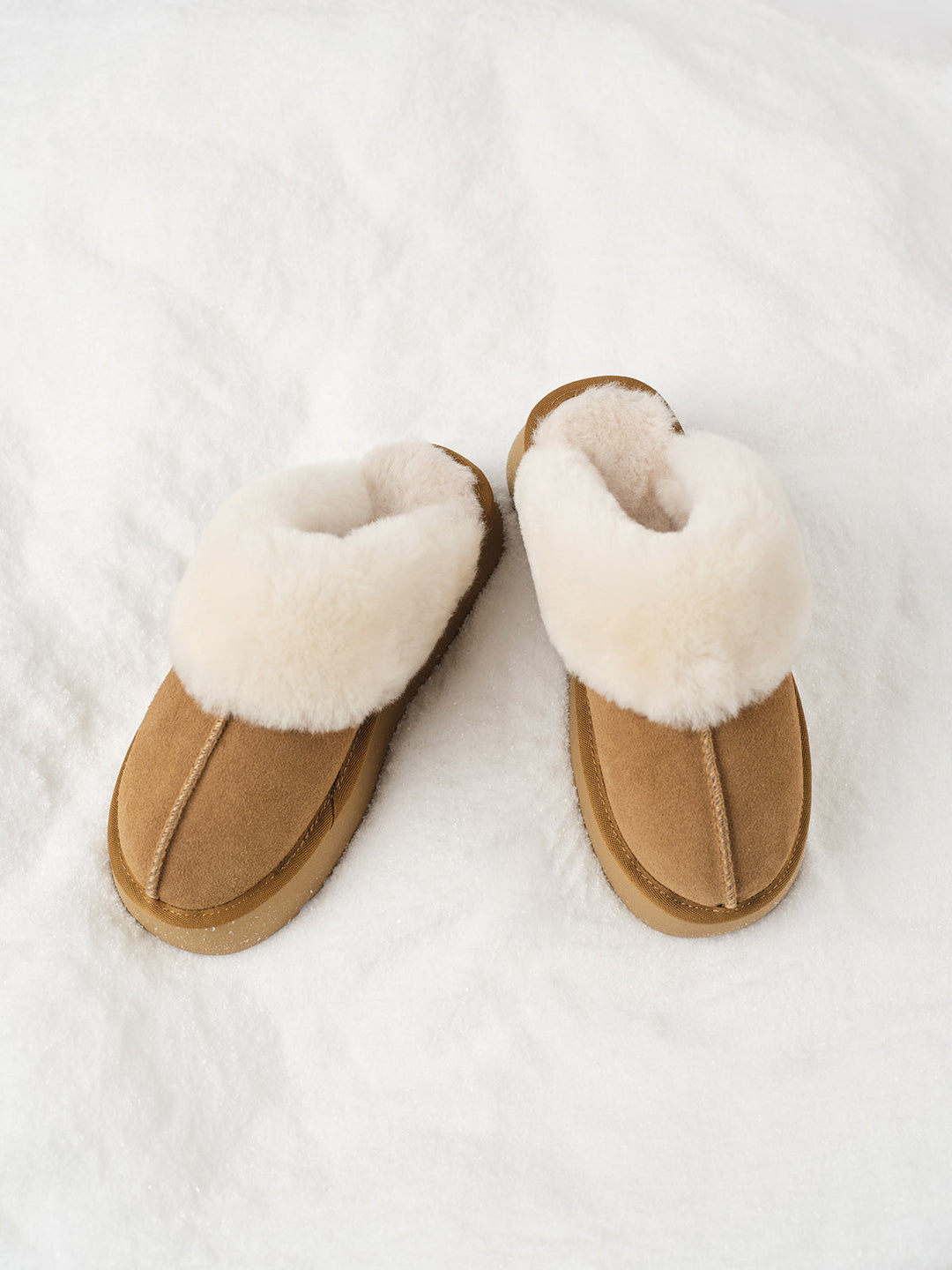 Unisex Leather Slippers Shearling Lined Non-Slip Indoor - BritishMode
