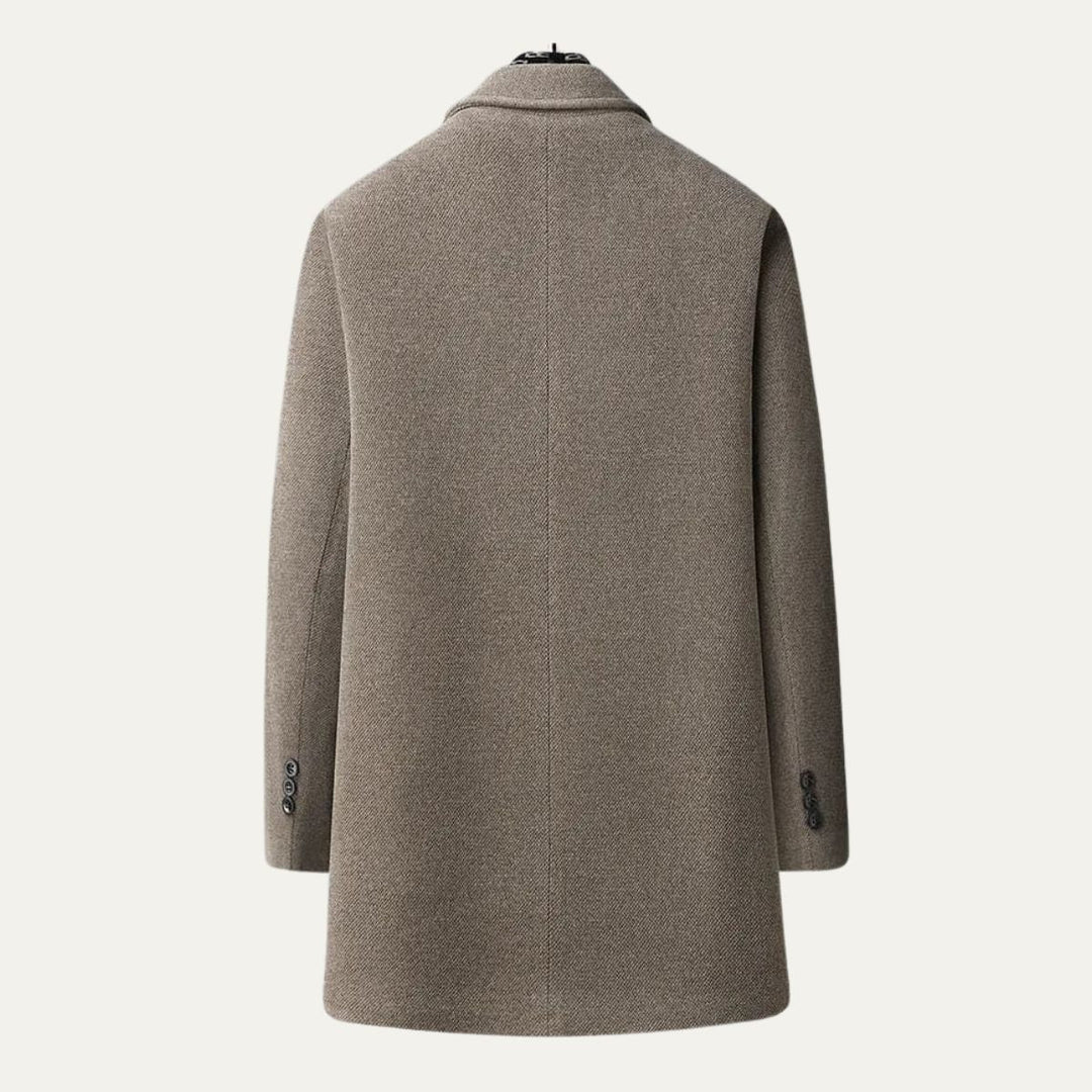 Mens Wool Blend Business Long Coat Winter Style