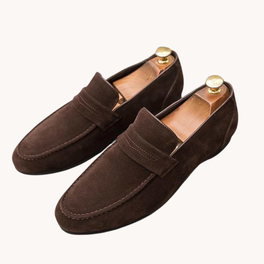 Mens Suede Penny Loafers with Chunky Sole Classic Style - BritishMode