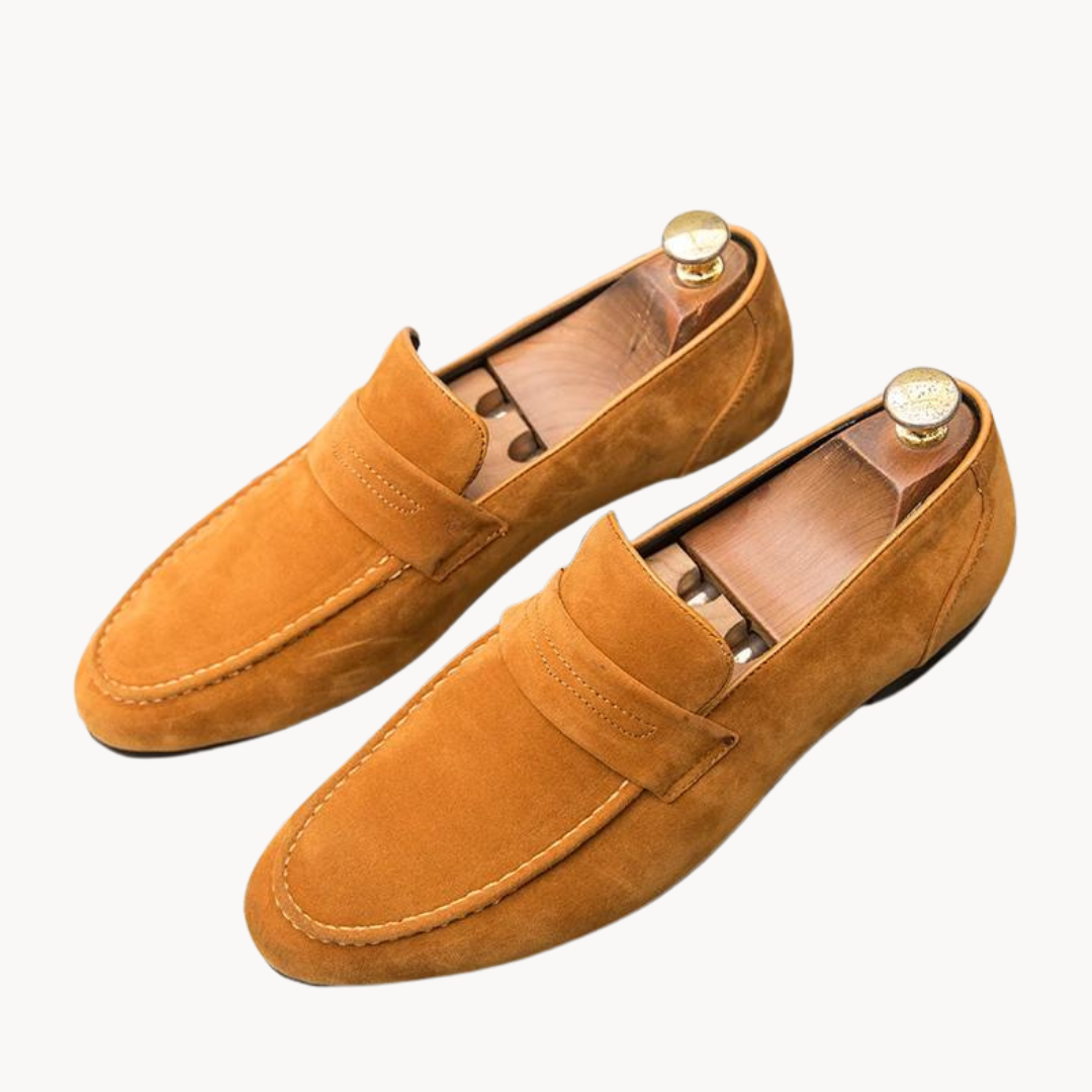 Womens Penny Loafers Leather Slip-On Elegant Style