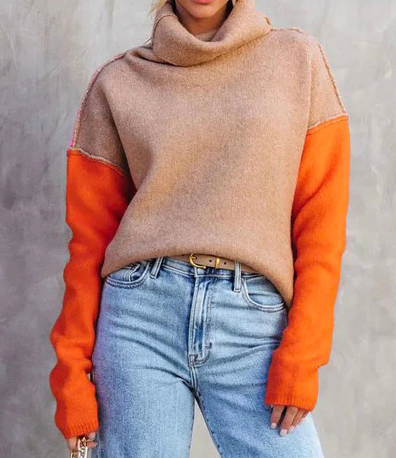 Womens Turtleneck Sweater Knit Cozy Fit
