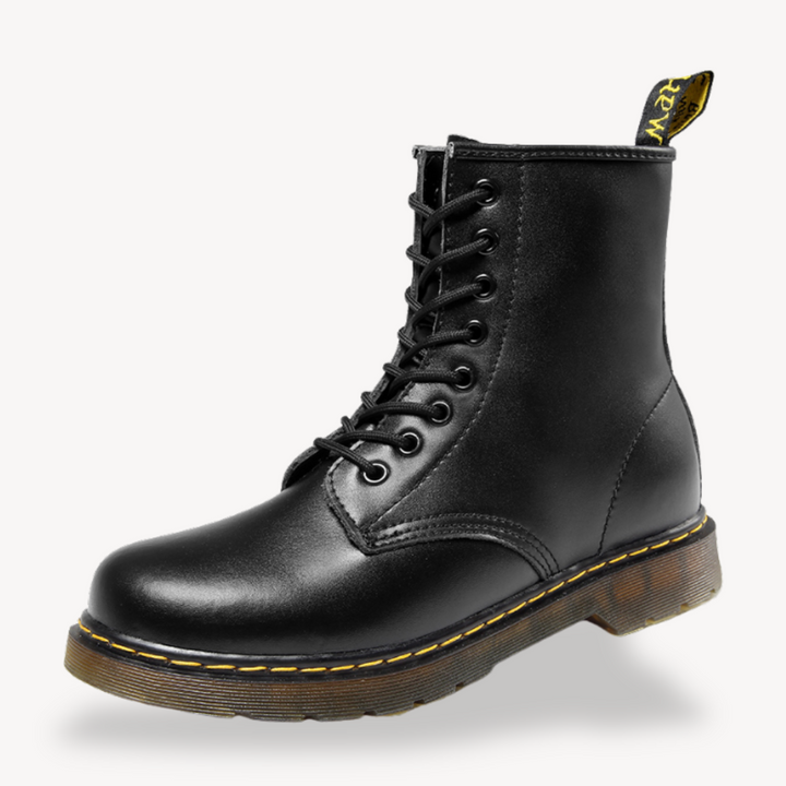 Unisex Leather Combat Boots Durable Lace-Up Ankle