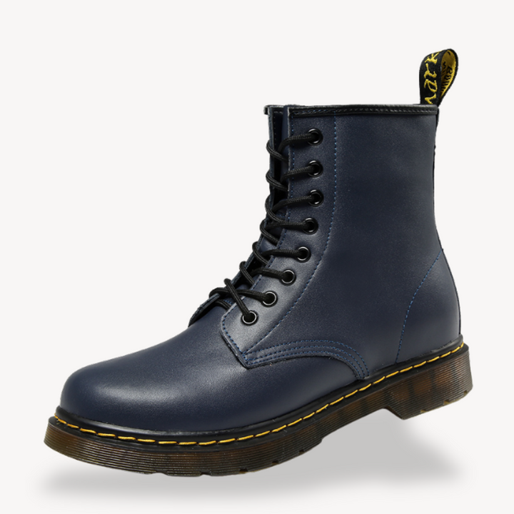 Unisex Leather Combat Boots Durable Lace-Up Ankle