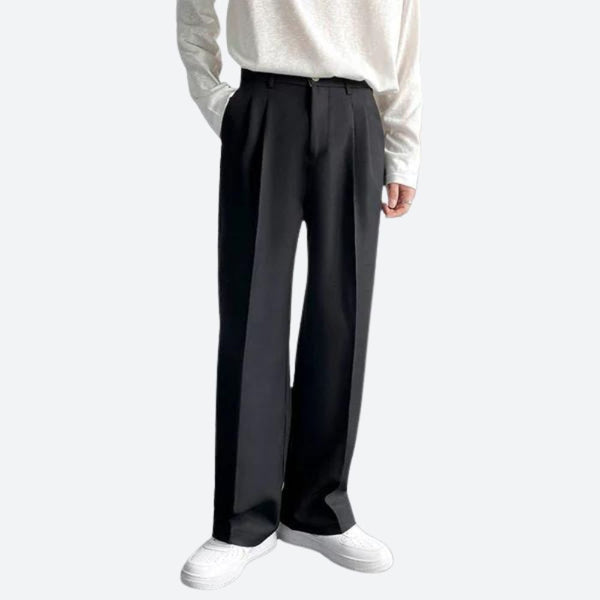 Mens Wide Leg Pants Comfortable Relaxed Fit