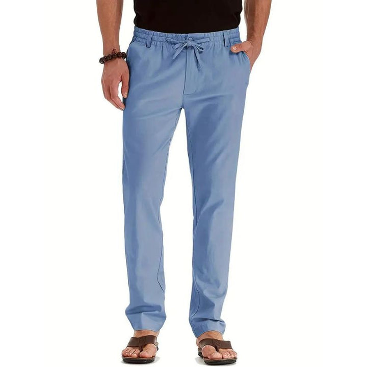 Mens Casual Trousers Elastic Waistband Loose Fit