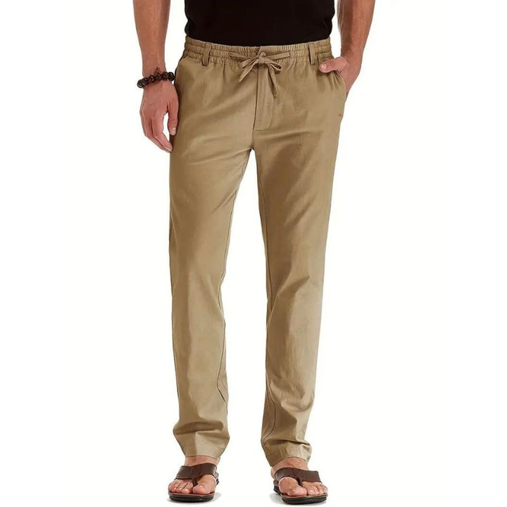 Mens Casual Trousers Elastic Waistband Loose Fit