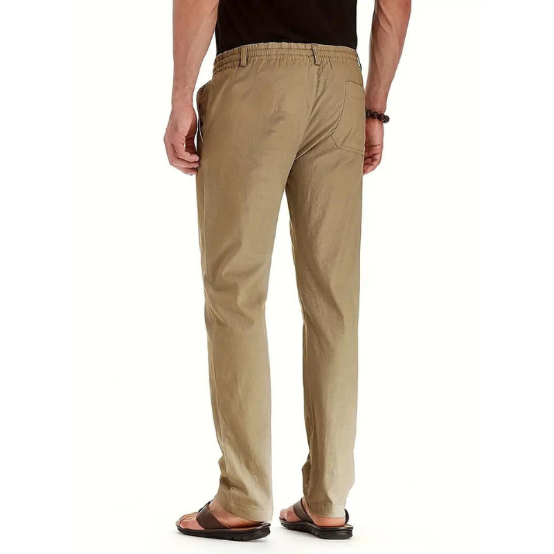 Mens Casual Trousers Elastic Waistband Loose Fit