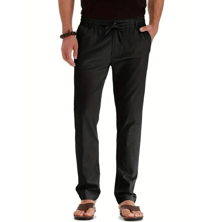 Mens Casual Trousers Elastic Waistband Loose Fit