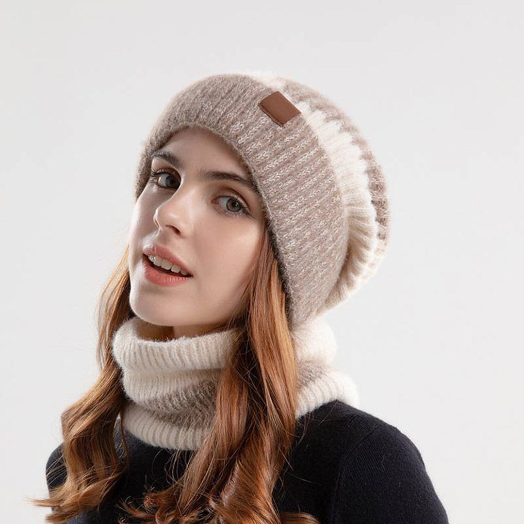 Unisex Winter Hat and Scarf Set Wool Blend Warm - BritishMode