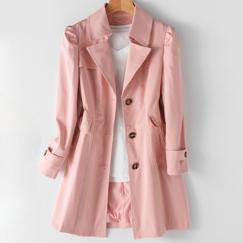 Womens Trench Coat Lightweight Tailored Classic Fit