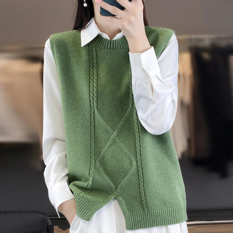 Womens Cashmere Knit Vest Soft Fit - BritishMode