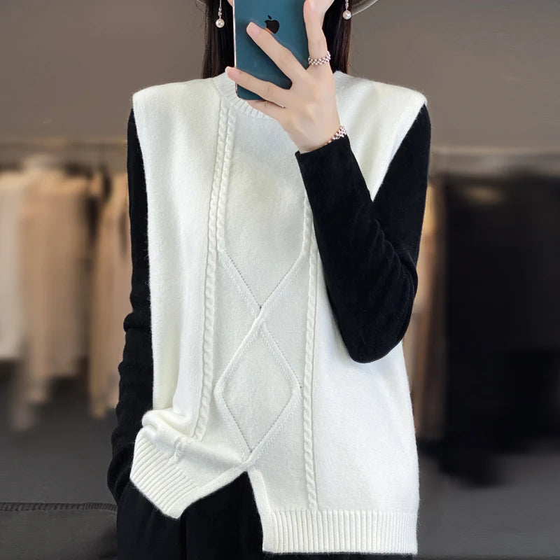 Womens Cashmere Knit Vest Soft Fit