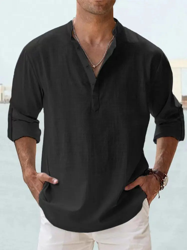 Mens Long-Sleeve Shirt Relaxed Fit Lightweight