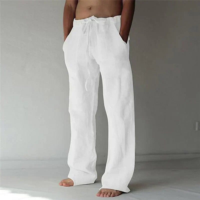Mens Drawstring Trousers Lightweight Relaxed Fit - BritishMode