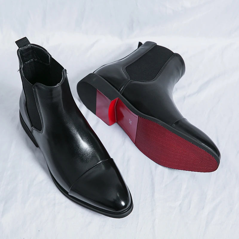 Womens Chelsea Ankle Boots Leather Slip-On - BritishMode