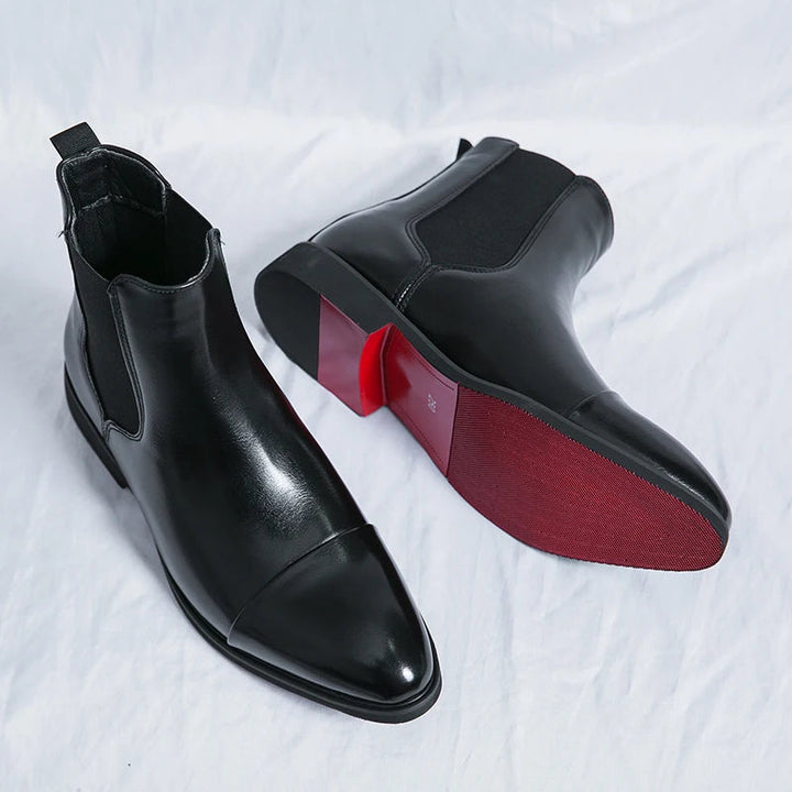 Womens Chelsea Ankle Boots Leather Slip-On - BritishMode