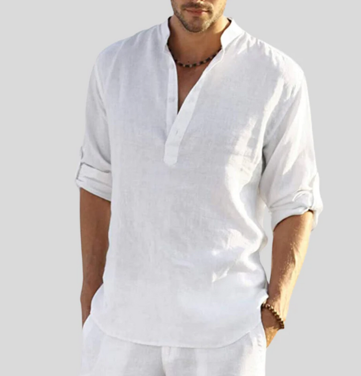 Mens Linen Shirt Relaxed Fit - BritishMode