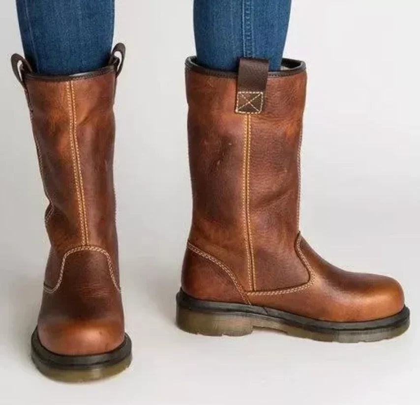 Womens Leather Boots Lined Classic Style