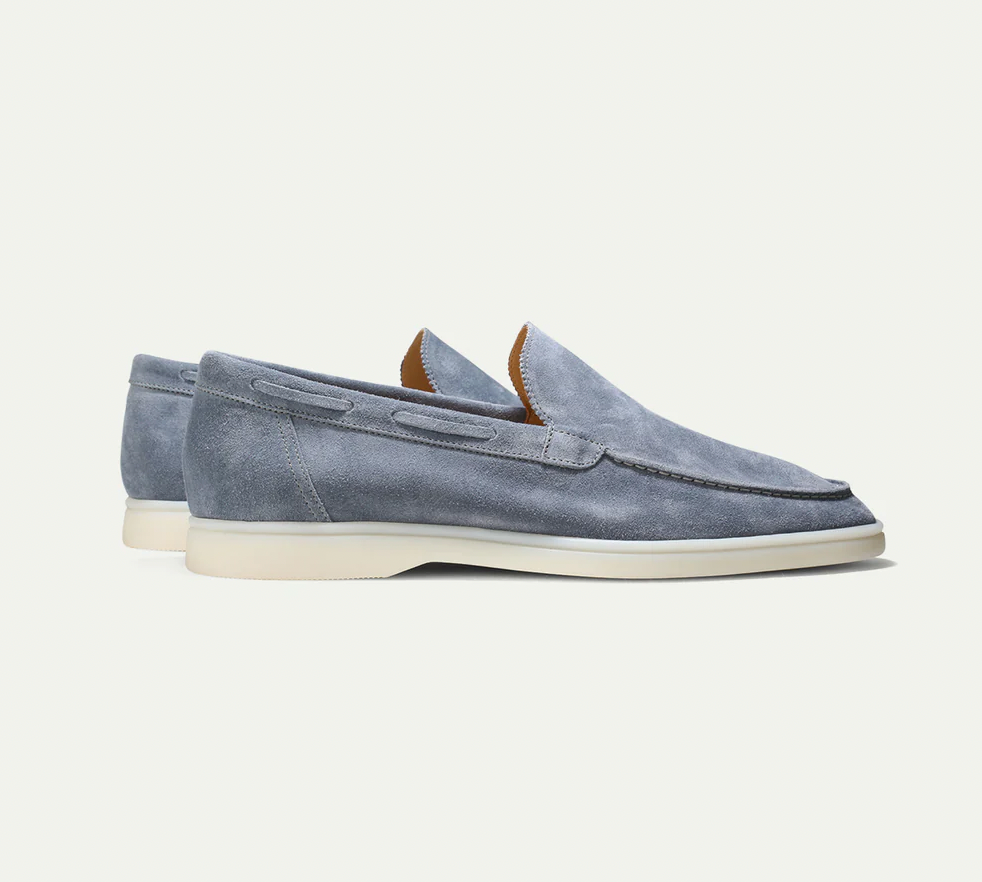 Mens Suede Loafers Slip-On Platform Style - BritishMode