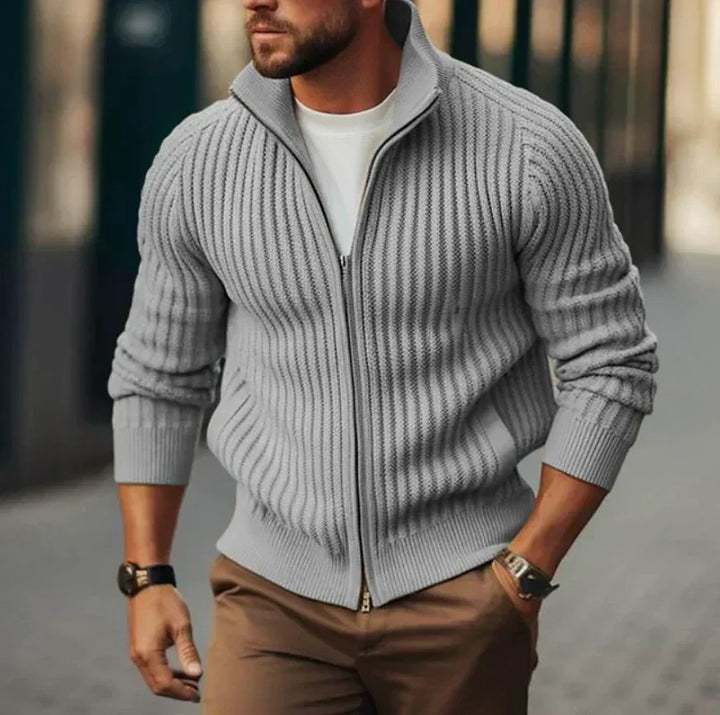 Mens Thermal Cardigan Full-Zip Classic Fit