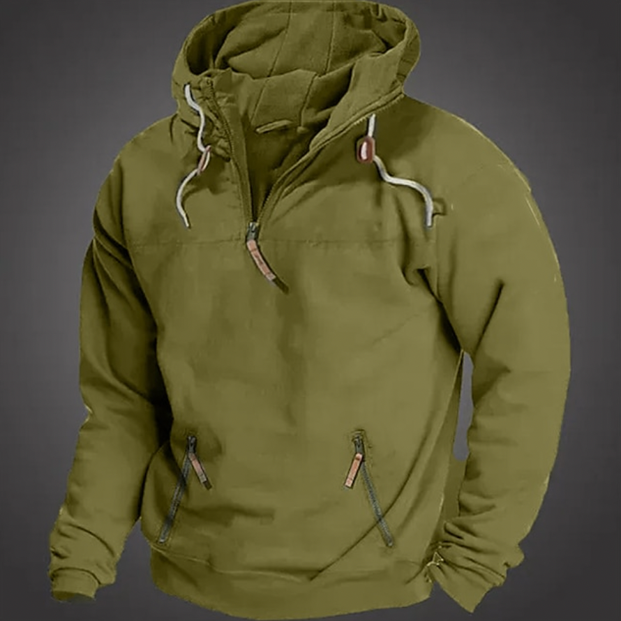 Mens Fleece Quarter-Zip Sweater Casual Fit - BritishMode