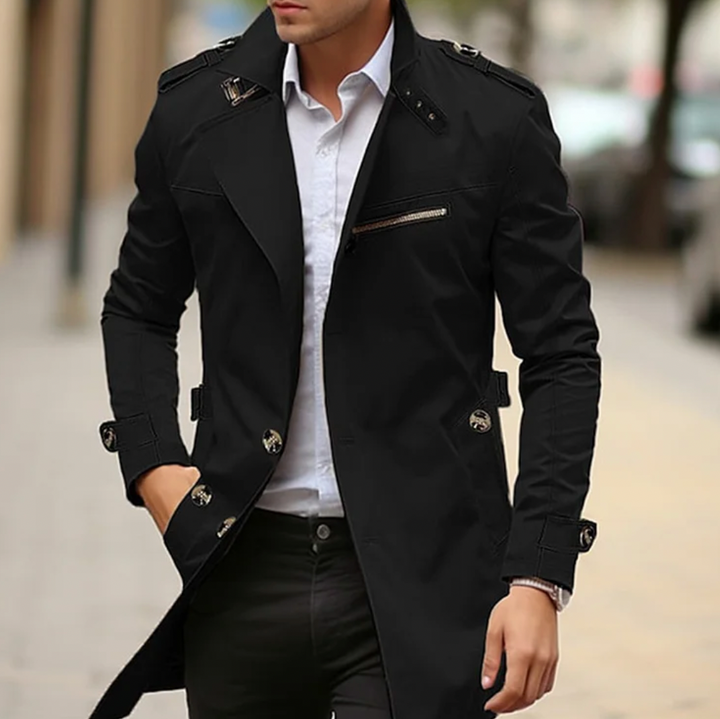 Mens Long Waterproof Coat Classic Fit