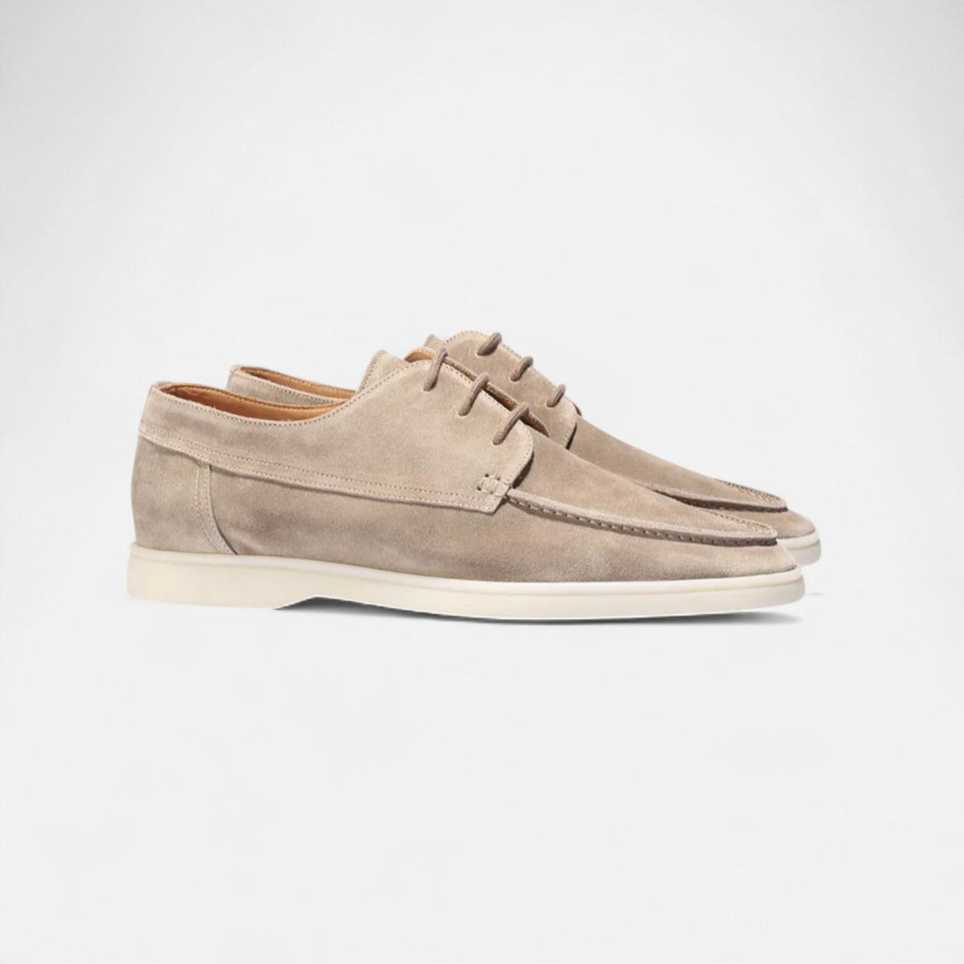 Mens Derby Shoes Suede Moc Toe