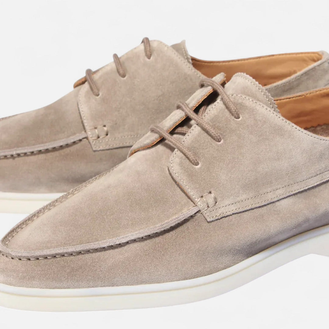 Mens Derby Shoes Suede Moc Toe