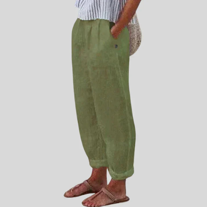 Mens Linen Trousers Relaxed Fit