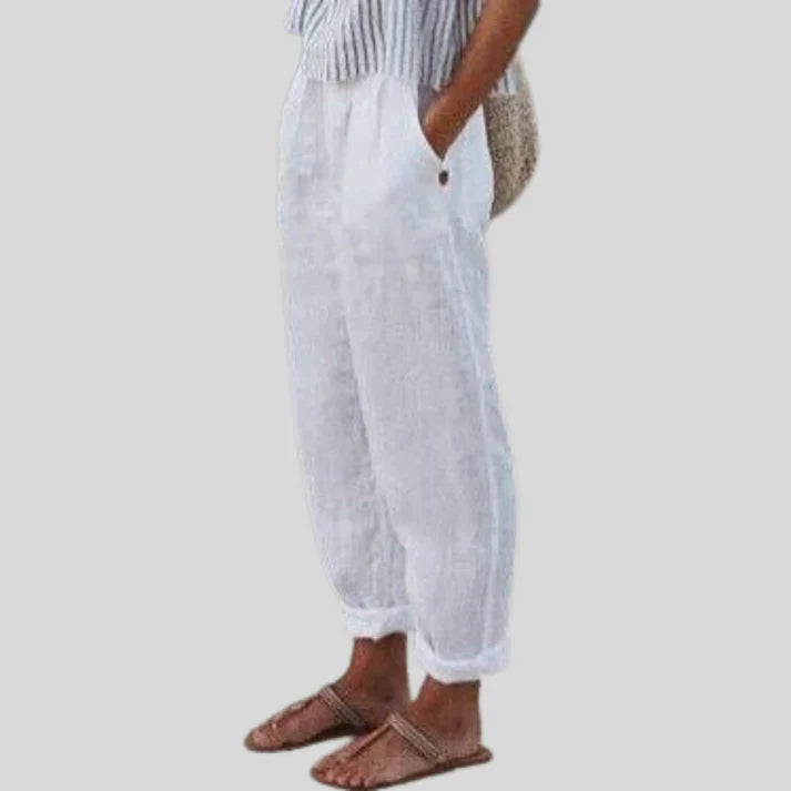 Mens Linen Trousers Relaxed Fit