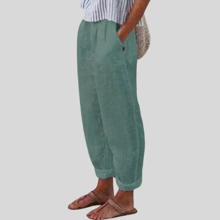 Mens Linen Trousers Relaxed Fit