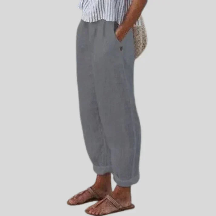 Mens Linen Trousers Relaxed Fit