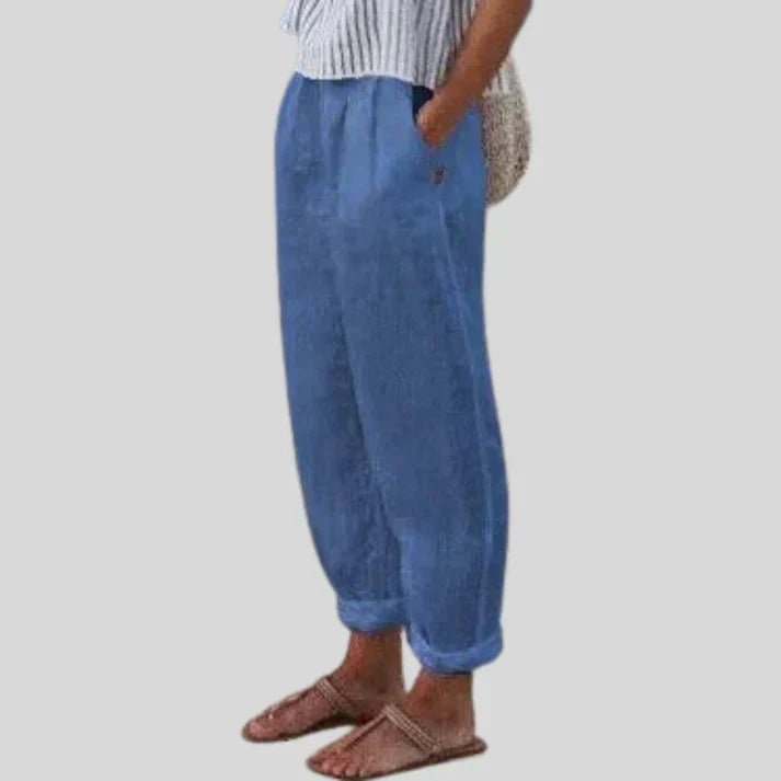 Mens Linen Trousers Relaxed Fit