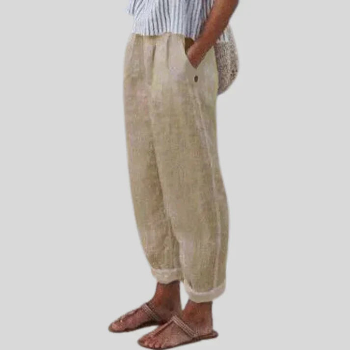 Mens Linen Trousers Relaxed Fit - BritishMode